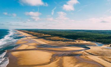 Vue aérienne plages landaises